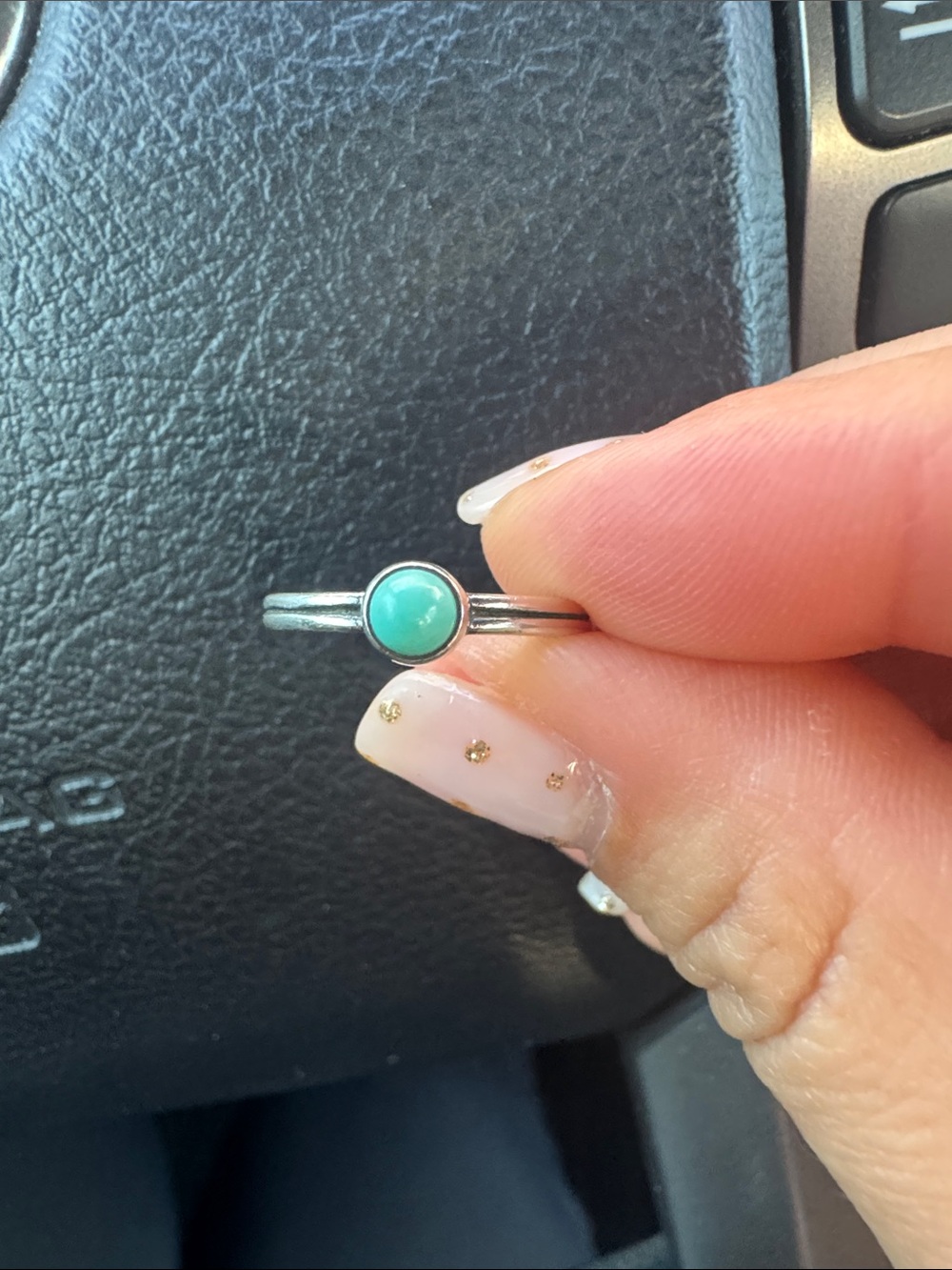 James Avery Sterling Ring with Teal Center Stone